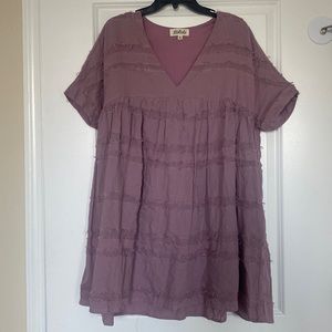 Listicle babydoll textured lilac dress